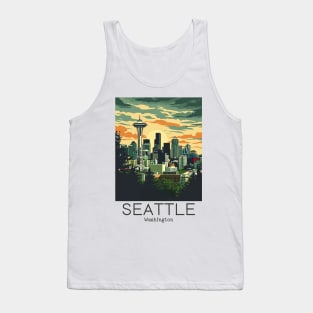 A Vintage Travel Illustration of Seattle - Washington - US Tank Top